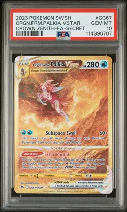 Pokemon TCG: Origin Forme Palkia VSTAR GG67/GG70 PSA 10 Gem Mint - Image 1