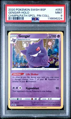 2020 POKEMON SWSH BLACK STAR PROMO #052 GENGAR-HOLO PSA 9 - Image 1