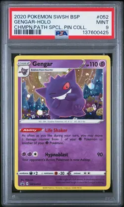 2020 POKEMON SWSH BLACK STAR PROMO #052 GENGAR-HOLO PSA 9 - Image 1