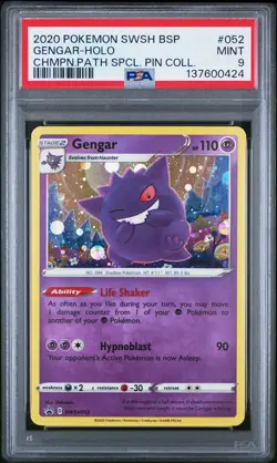 2020 POKEMON SWSH BLACK STAR PROMO #052 GENGAR-HOLO PSA 9 - Image 1