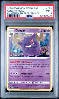 2020 POKEMON SWSH BLACK STAR PROMO #052 GENGAR-HOLO PSA 9 - Image 1