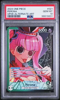 2024 ONE PIECE OP06-WINGS OF THE CAPTAIN ALTERNATE ART #021 PERONA PSA 10 - Image 1