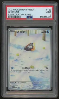 2023-24 Paradox Rift Snorunt 188 Pokemon Illustration Rare PSA 9 - Image 1
