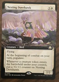 MTG NM Nesting Dovehawk (Extended Art) Commander: March of the Machine Regular - Image 1