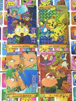 Pokemon Vintage Pocket Monsters Vending HOLO Prism (4x) Stickers 1998 Nintendo - Image 1