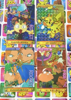 Pokemon Vintage Pocket Monsters Vending HOLO Prism (4x) Stickers 1998 Nintendo - Image 2