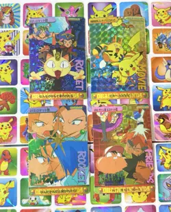 Pokemon Vintage Pocket Monsters Vending HOLO Prism (4x) Stickers 1998 Nintendo - Image 3