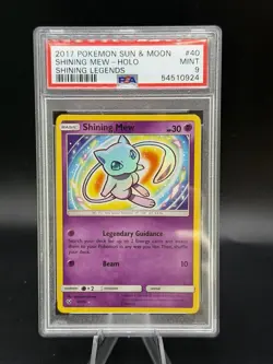Shining Mew 40 PSA 9 Pokemon Shining Legends Shiny Holo Rare - Image 1