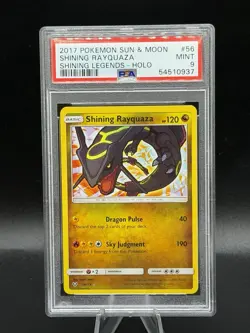 PSA 9 MINT Shining Rayquaza Shining Legends Holo Pokemon 56/73 - Image 1