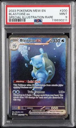2023 POKEMON MEW EN-151 SPECIAL ILLUSTRATION RARE #200 BLASTOISE EX PSA 9 - Image 1