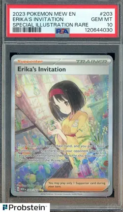 2023 Pokemon MEW EN Special Illustration Rare #203 Erika's Invitation PSA 10 - Image 1