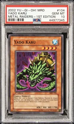 2002 YU-GI-OH! MRD-METAL RAIDERS 1ST ED #104 YADO KARU PSA 10 - Image 1