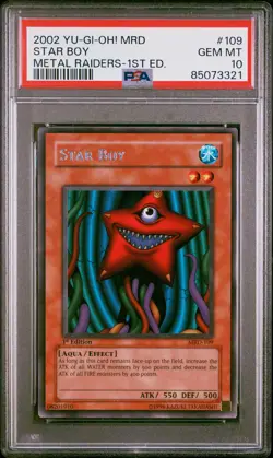 2002 YU-GI-OH! MRD-METAL RAIDERS 1ST ED #109 STAR BOY PSA 10 - Image 1