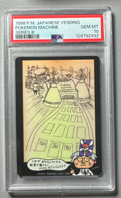 1998 Pokemon Japanese Vending Series III 3 Pokemon Machine PSA 10 Graded card - Image 1