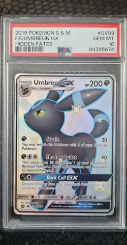 2019 Pokemon Hidden Fates UMBREON GX Full Art Shiny Vault #SV69 PSA 10 GEM MINT - Image 1