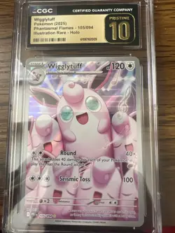 Wigglytuff 105/094 Illustration Rare CGC Pristine 10 English Phantasmal Flames - Image 1