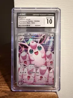 2025 Pokemon Wigglytuff Phantasmal Flames 105/094 IR CGC GEM MINT 10 - Image 1