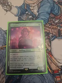Delighted Halfling the Lord of the Rings Magic the Gathering Card NM Condition - Image 1
