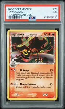 2006 POKEMON EX HOLON PHANTOMS #26 RAYQUAZA PSA 7 - Image 1