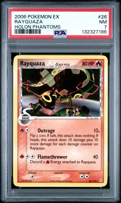 2006 POKEMON EX HOLON PHANTOMS #26 RAYQUAZA PSA 7 - Image 1
