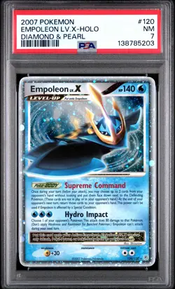 2007 POKEMON DIAMOND & PEARL #120 EMPOLEON LV.X-HOLO PSA 7 - Image 1