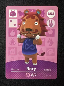 Rory #352 Animal Crossing Amiibo Card Series 4 Authentic +Tracking# - Image 1