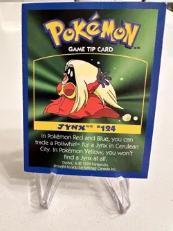 Pokemon: JYNX #124 [Game Tip Card] - [Kellogg's Canada Cereal Promo (1999)] - LP - Image 1
