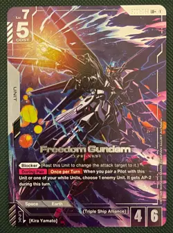 Freedom Gundam GD01-065 LR+ Alternate Art Gundam Card Game Newtype Rising - Image 1
