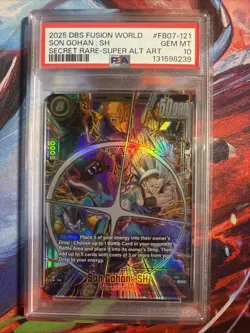 Dragon Ball Fusion World Wish for Shenron Son Gohan Card SH FB07-121 Secret Rare - Image 1