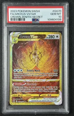 FA ARCEUS VSTAR PSA 10 2023 POKEMON SWORD & SHIELD CROWN ZENITH #GG70/GG70 4106 - Image 1