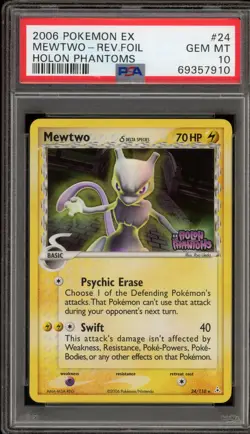 Pokemon Mewtwo EX Holon Phantoms Reverse Holo Rare #24 PSA 10 Gem Mint - Image 1