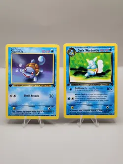 Pokemon 1st Edition Team Rocket Squirtle & Dark Wartortle 💧 - Image 1