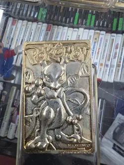 Pokemon 23K Gold Plated Mewtwo Trading Card 1999 Burger King Limited Edition - Image 1