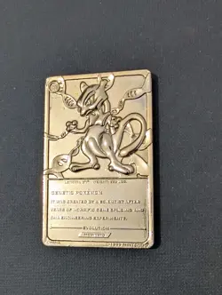 1999 Pokemon 23K Gold Plated Mewtwo Trading Card Burger King Limited Edition - Image 1