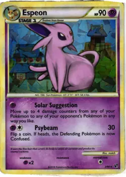 Pokemon TCG Espeon 2/90 Cracked Ice Holo Rare LAMINATED HEAVY DMG - Image 1