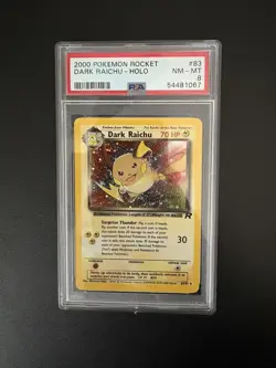 PSA 8 NM-MT Dark Raichu 83/82 Pokemon Team Rocket Unlimited Holo Rare - Image 1