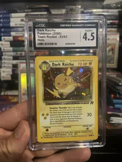 CGC 4.5 Dark Raichu 2000 Team Rocket 83/82 Holo Pokemon Card - Image 1