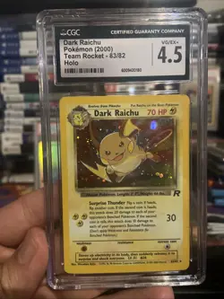 CGC 4.5 Dark Raichu 2000 Team Rocket 83/82 Holo Pokemon Card - Image 2