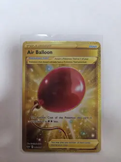 Pokemon Air Balloon 213/202 Gold Secret Rare Trainer - Sword & Shield TCG Card - Image 1