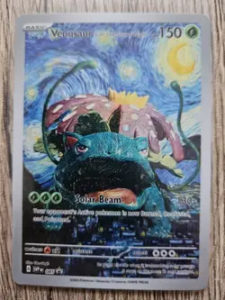 Venusaur Starry Night Van Gogh 'Custom' Full Art Pokemon Promo Card Anime - Image 1