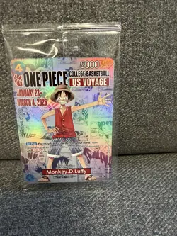 One Piece College Basketball US Voyage Promo Card - Monkey D. Luffy (SEALED) - Image 3
