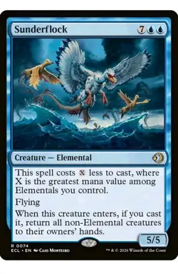 1x MTG Sunderflock - Lorwyn Eclipsed Rare Elemental! NM Mint! - Image 1