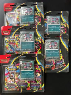5 x Pokemon TCG: Phantasmal Flames Weavile 3-Pack Blister Box Set - Image 1