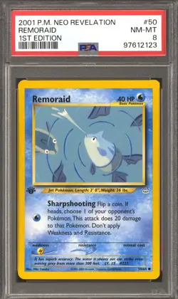 Pokemon Neo Revelation 1st Edition Remoraid 50/64 PSA 8 - Image 1