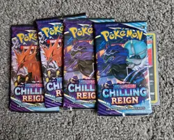 Pokemon Chilling Reign 4 Booster Packs - Image 2