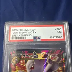 2015 Pokemon XY FA/M Mewtwo EX Breakthrough #160 PSA 7 - Image 2