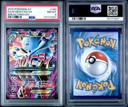 2015 Pokemon Xy Breakthrough M Mewtwo EX #160 Fa Full Art PSA 8 Mega - Image 3