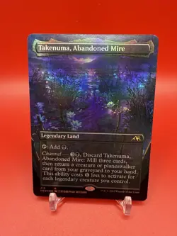 MTG Takenuma, Abandoned Mire 416 Borderless Foil Kamigawa Neon Dynasty NM - Image 1