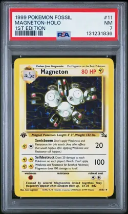 1999 Magneton - Pokemon Fossil #11 - Holo - 1st Edition Near Mint PSA 7 - Image 1