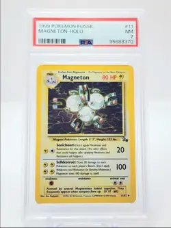 MAGNETON 1999 POKEMON FOSSIL RARE HOLO 11/62 PSA 7 Q5686 - Image 1